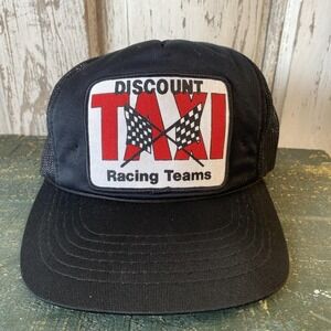 VTG DISCOUNT TAXI RACING TEAMS Black Red Flags Snapback Baseball Ball Cap Hat